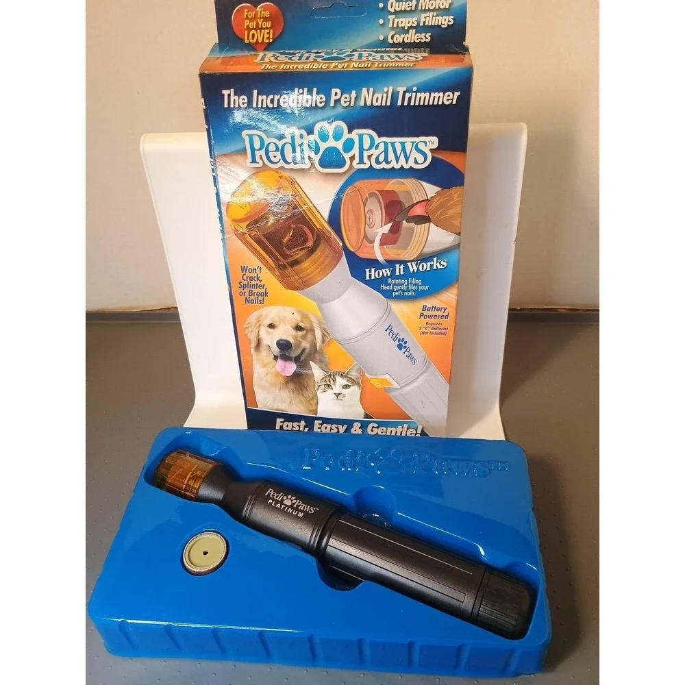 PediPaws Platinum Pet Nail Trimmer Dog Cat Black New Open Box Cordless Quiet